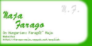maja farago business card